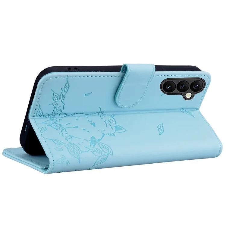For Samsung Galaxy A35 5G Case Wallet Cat Pattern Imprinted Leather Phone Cover