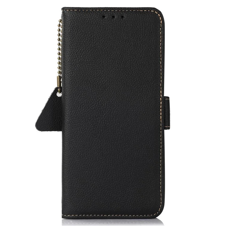 TJ For Samsung Galaxy A16 5G Case RFID Blocking Genuine Cow Leather Phone Cover