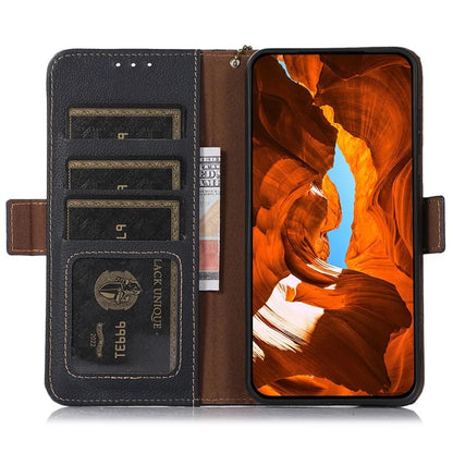 TJ For Samsung Galaxy A16 5G Case RFID Blocking Genuine Cow Leather Phone Cover