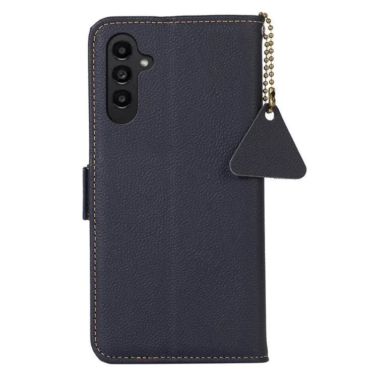 TJ For Samsung Galaxy A16 5G Case RFID Blocking Genuine Cow Leather Phone Cover
