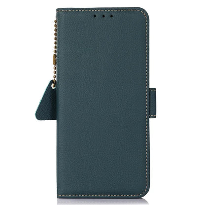 TJ For Samsung Galaxy A16 5G Case RFID Blocking Genuine Cow Leather Phone Cover