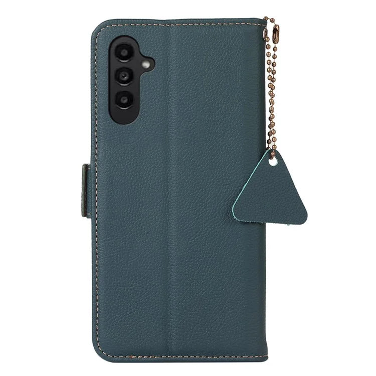 TJ For Samsung Galaxy A16 5G Case RFID Blocking Genuine Cow Leather Phone Cover
