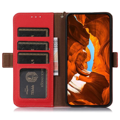 TJ For Samsung Galaxy A16 5G Case RFID Blocking Genuine Cow Leather Phone Cover