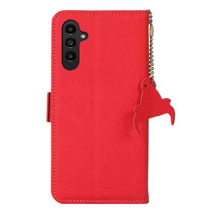 TJ For Samsung Galaxy A16 5G Case RFID Blocking Genuine Cow Leather Phone Cover