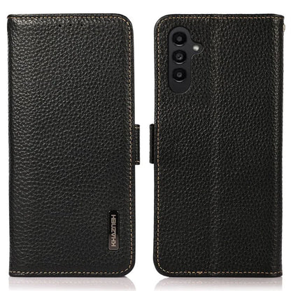 KHAZNEH For Samsung Galaxy A16 5G Phone Case Genuine Cow Leather Cover RFID Blocking