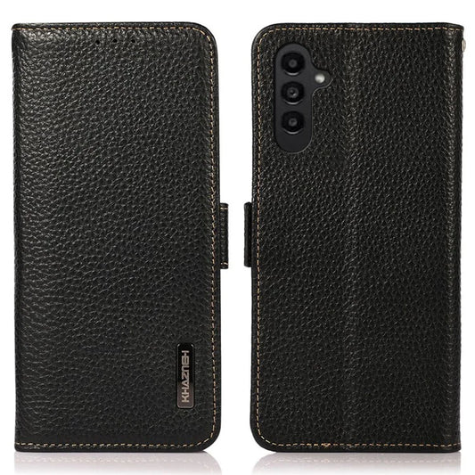 KHAZNEH For Samsung Galaxy A16 5G Phone Case Genuine Cow Leather Cover RFID Blocking
