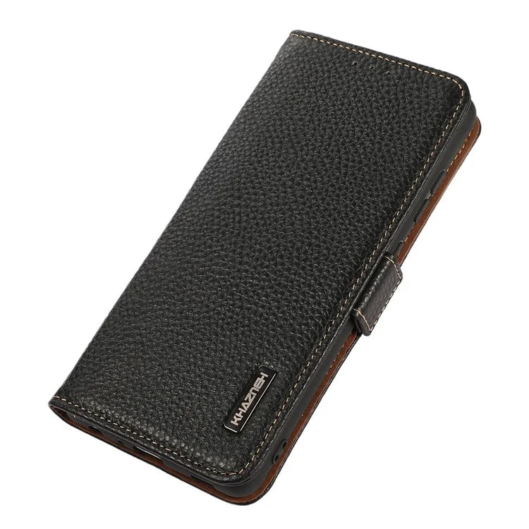 KHAZNEH For Samsung Galaxy A16 5G Phone Case Genuine Cow Leather Cover RFID Blocking