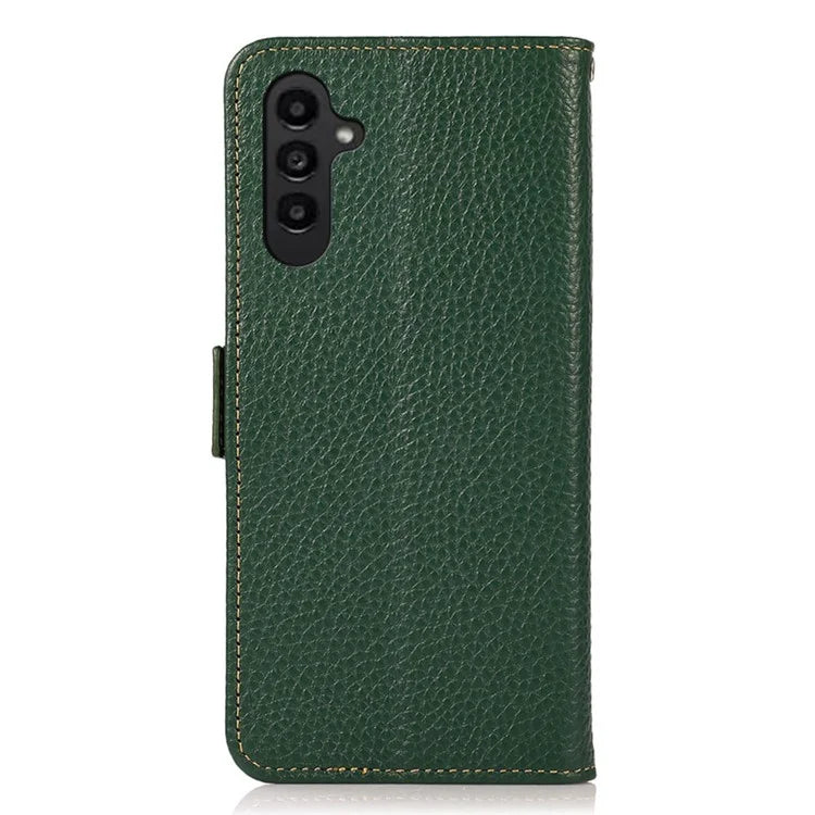 KHAZNEH For Samsung Galaxy A16 5G Phone Case Genuine Cow Leather Cover RFID Blocking