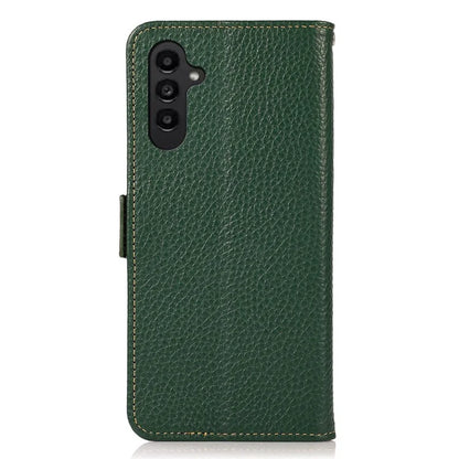KHAZNEH For Samsung Galaxy A16 5G Phone Case Genuine Cow Leather Cover RFID Blocking