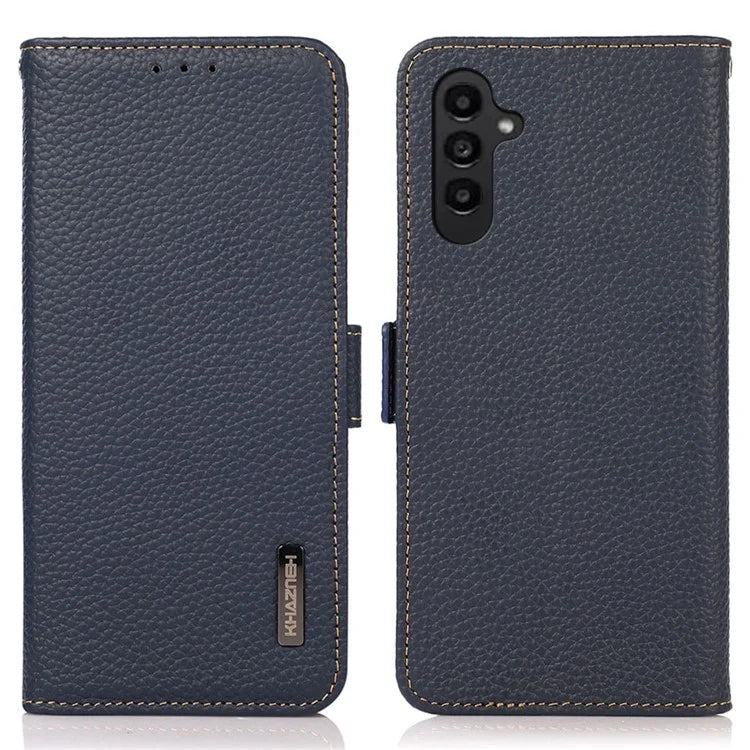 KHAZNEH For Samsung Galaxy A16 5G Phone Case Genuine Cow Leather Cover RFID Blocking