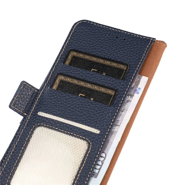 KHAZNEH For Samsung Galaxy A16 5G Phone Case Genuine Cow Leather Cover RFID Blocking