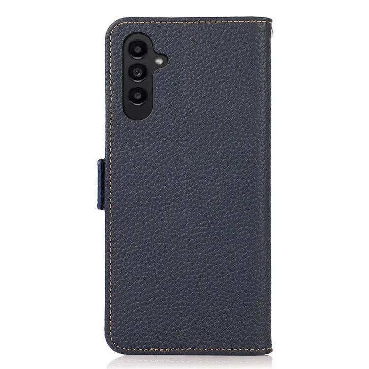 KHAZNEH For Samsung Galaxy A16 5G Phone Case Genuine Cow Leather Cover RFID Blocking