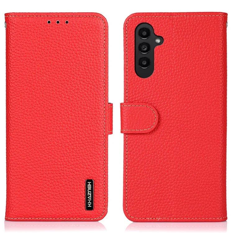 KHAZNEH For Samsung Galaxy A16 5G Phone Case Genuine Cow Leather Flip Cover