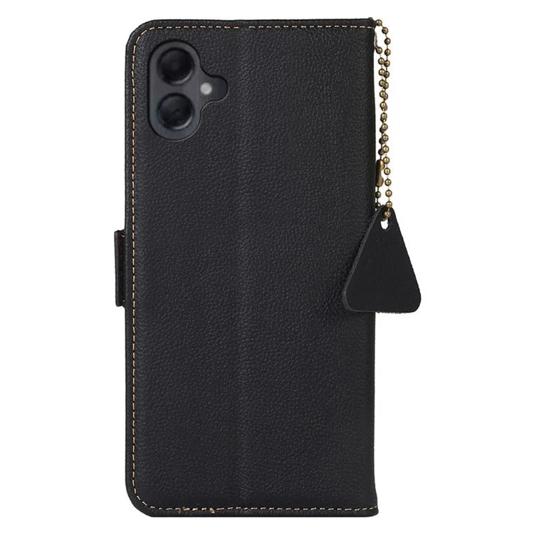 TJ For Samsung Galaxy A06 Case RFID Blocking Genuine Cow Leather Phone Cover
