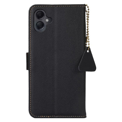 TJ For Samsung Galaxy A06 Case RFID Blocking Genuine Cow Leather Phone Cover
