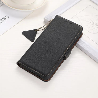 TJ For Samsung Galaxy A06 Case RFID Blocking Genuine Cow Leather Phone Cover