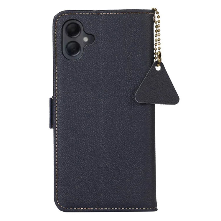 TJ For Samsung Galaxy A06 Case RFID Blocking Genuine Cow Leather Phone Cover