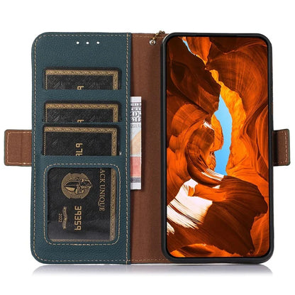TJ For Samsung Galaxy A06 Case RFID Blocking Genuine Cow Leather Phone Cover