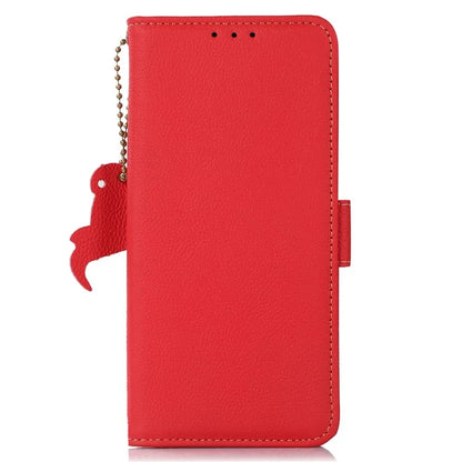 TJ For Samsung Galaxy A06 Case RFID Blocking Genuine Cow Leather Phone Cover