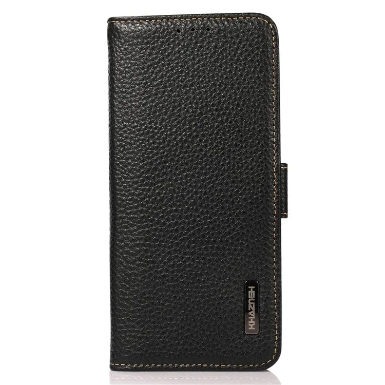 KHAZNEH For Samsung Galaxy A06 Phone Case Genuine Cow Leather Cover RFID Blocking