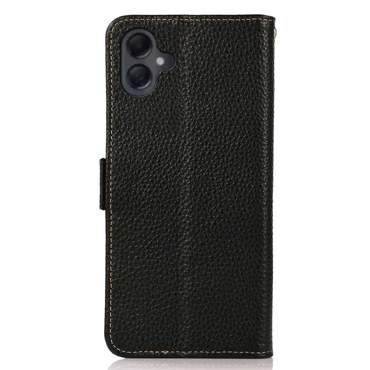 KHAZNEH For Samsung Galaxy A06 Phone Case Genuine Cow Leather Cover RFID Blocking
