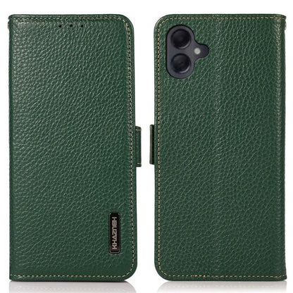 KHAZNEH For Samsung Galaxy A06 Phone Case Genuine Cow Leather Cover RFID Blocking