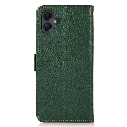 KHAZNEH For Samsung Galaxy A06 Phone Case Genuine Cow Leather Cover RFID Blocking