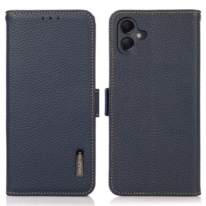 KHAZNEH For Samsung Galaxy A06 Phone Case Genuine Cow Leather Cover RFID Blocking