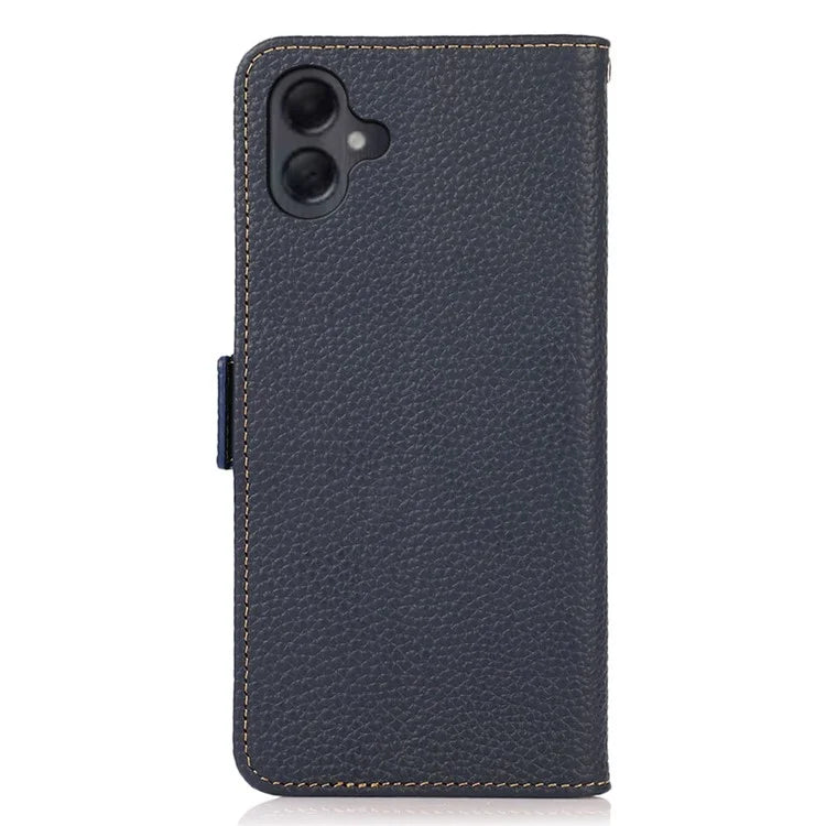KHAZNEH For Samsung Galaxy A06 Phone Case Genuine Cow Leather Cover RFID Blocking