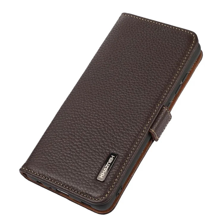 KHAZNEH For Samsung Galaxy A06 Phone Case Genuine Cow Leather Cover RFID Blocking
