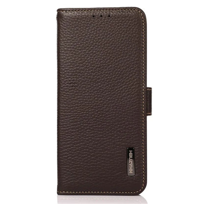 KHAZNEH For Samsung Galaxy A06 Phone Case Genuine Cow Leather Cover RFID Blocking