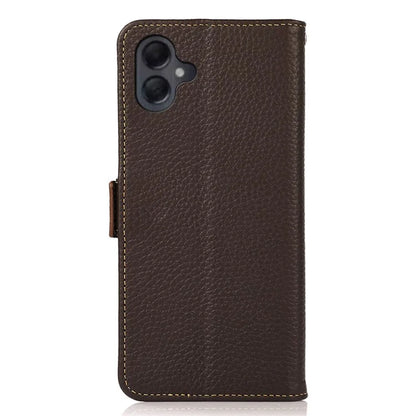 KHAZNEH For Samsung Galaxy A06 Phone Case Genuine Cow Leather Cover RFID Blocking