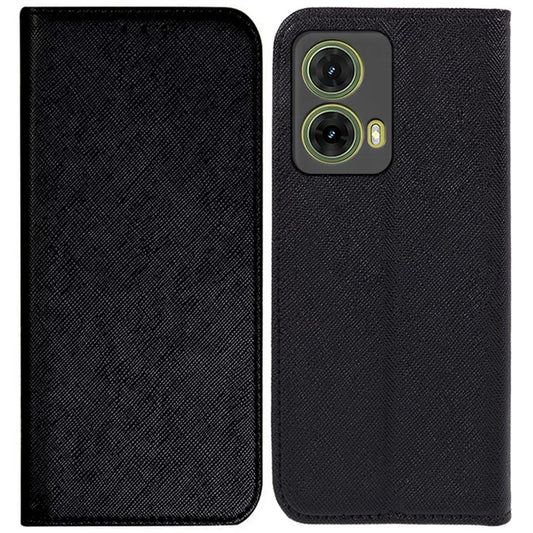 For Motorola S50 Neo 5G / Moto G85 5G Case Cross Texture Leather Phone Cover Hidden Magnetic