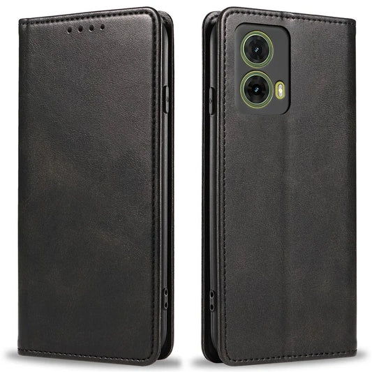 For Motorola S50 Neo 5G / Moto G85 5G Case Strong Magnetic PU Leather Phone Cover Calf Texture