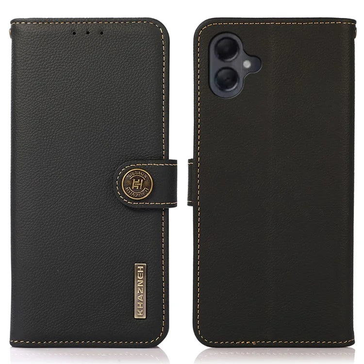 KHAZNEH For Samsung Galaxy A06 Case Genuine Cow Leather Wallet Phone Cover