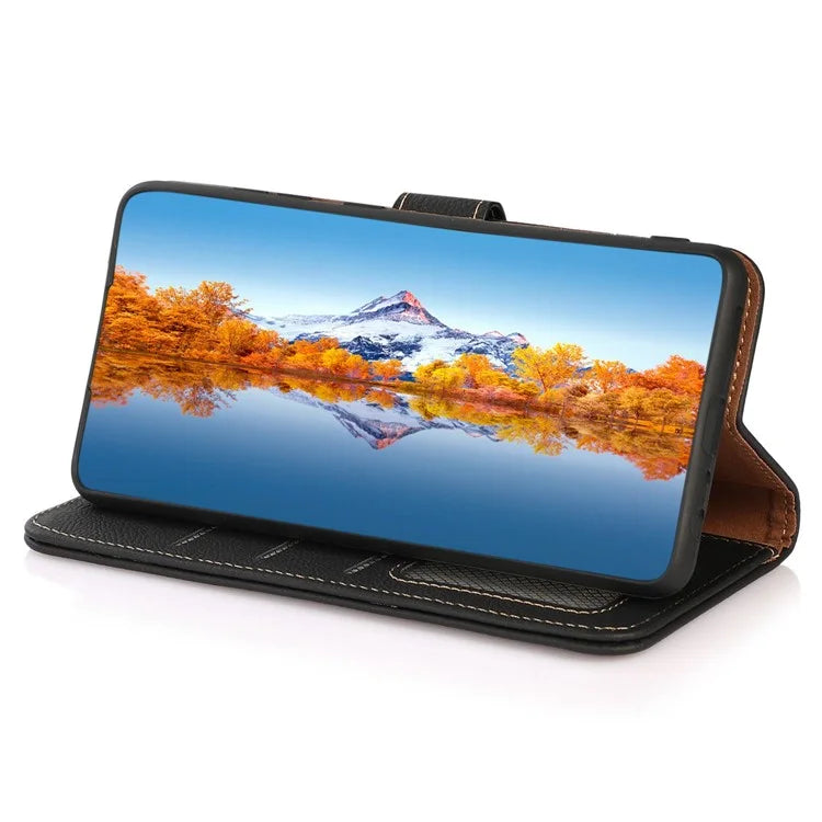 KHAZNEH For Samsung Galaxy A06 Case Genuine Cow Leather Wallet Phone Cover