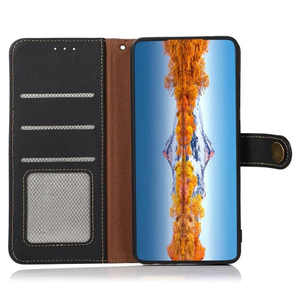 KHAZNEH For Samsung Galaxy A06 Case Genuine Cow Leather Wallet Phone Cover