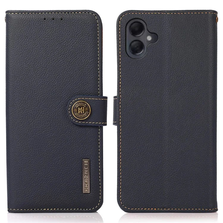 KHAZNEH For Samsung Galaxy A06 Case Genuine Cow Leather Wallet Phone Cover