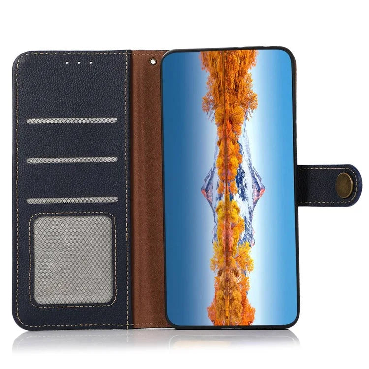 KHAZNEH For Samsung Galaxy A06 Case Genuine Cow Leather Wallet Phone Cover