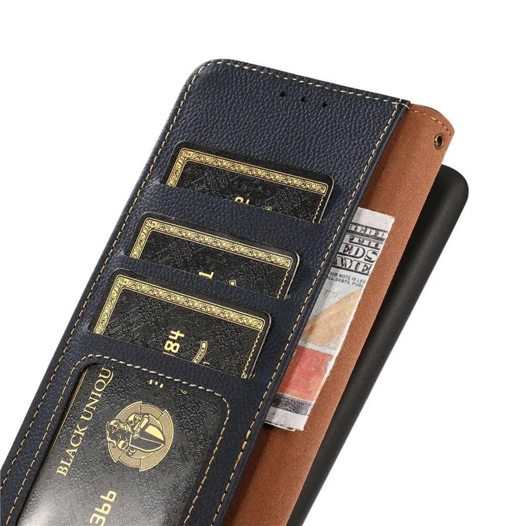 KHAZNEH For Samsung Galaxy A06 Case Genuine Cow Leather Wallet Phone Cover