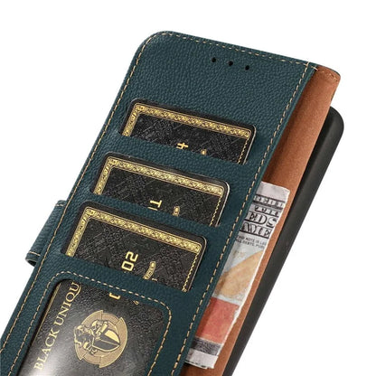 KHAZNEH For Samsung Galaxy A06 Case Genuine Cow Leather Wallet Phone Cover
