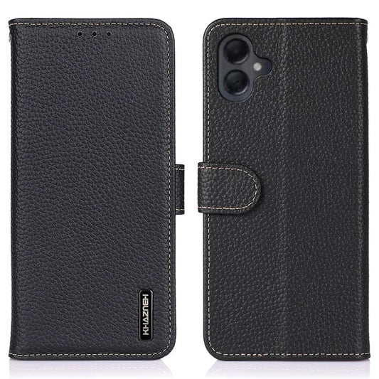 KHAZNEH For Samsung Galaxy A06 Phone Case Genuine Cow Leather Flip Cover