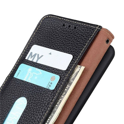 KHAZNEH For Samsung Galaxy A06 Phone Case Genuine Cow Leather Flip Cover