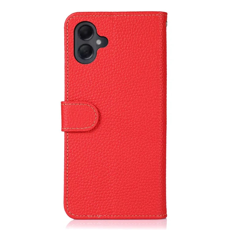 KHAZNEH For Samsung Galaxy A06 Phone Case Genuine Cow Leather Flip Cover