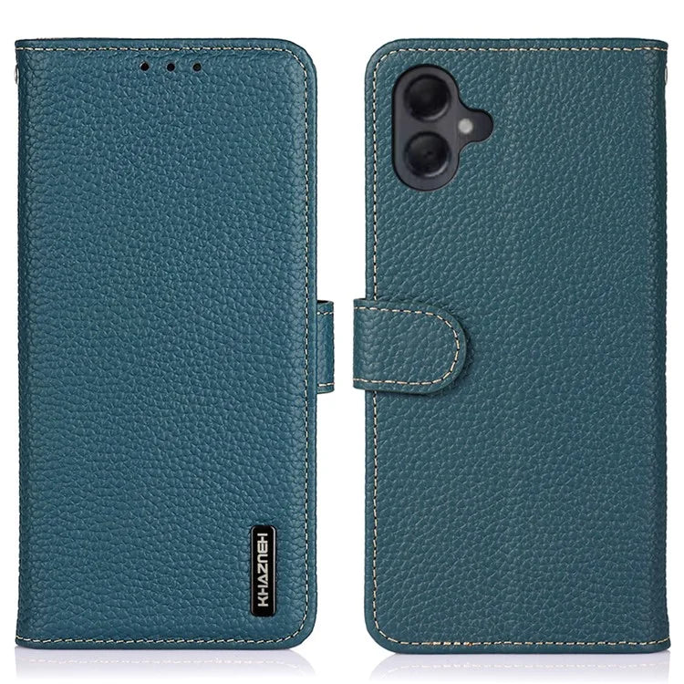 KHAZNEH For Samsung Galaxy A06 Phone Case Genuine Cow Leather Flip Cover