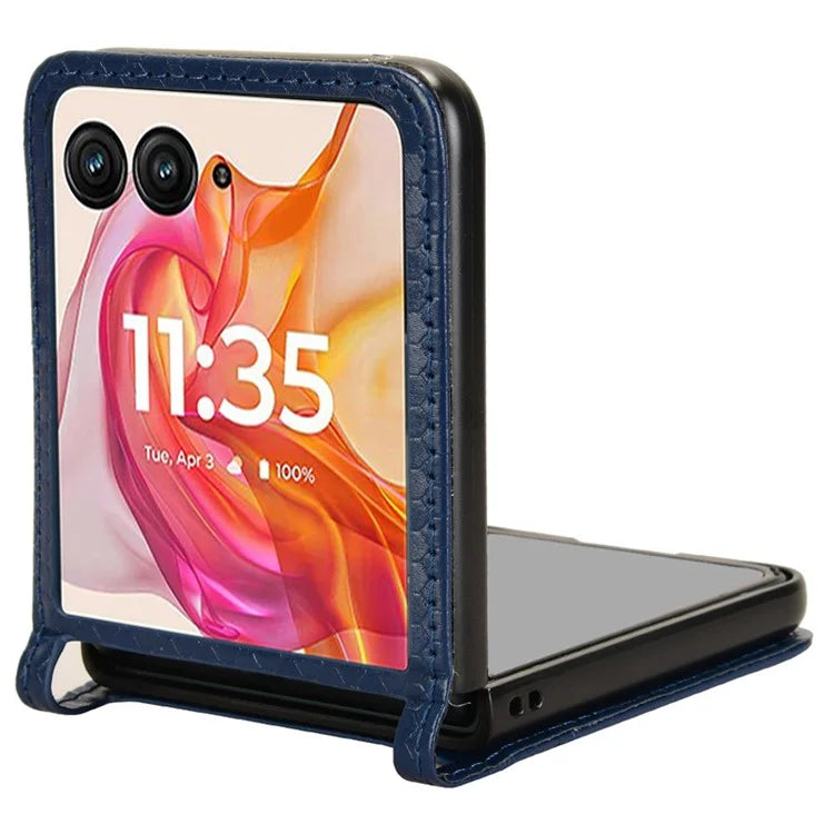 For Motorola Razr 50 Ultra 5G Phone Case with Card Holder Imprinted Dot Pattern Leather Phone Cover