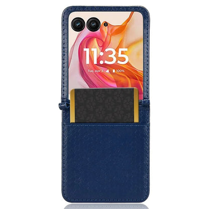 For Motorola Razr 50 Ultra 5G Phone Case with Card Holder Imprinted Dot Pattern Leather Phone Cover