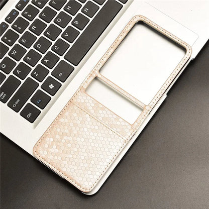 For Motorola Razr 50 Ultra 5G Phone Case with Card Holder Imprinted Dot Pattern Leather Phone Cover