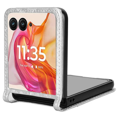 For Motorola Razr 50 Ultra 5G Phone Case with Card Holder Imprinted Dot Pattern Leather Phone Cover