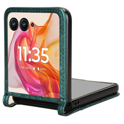 For Motorola Razr 50 Ultra 5G Phone Case with Card Holder Imprinted Dot Pattern Leather Phone Cover